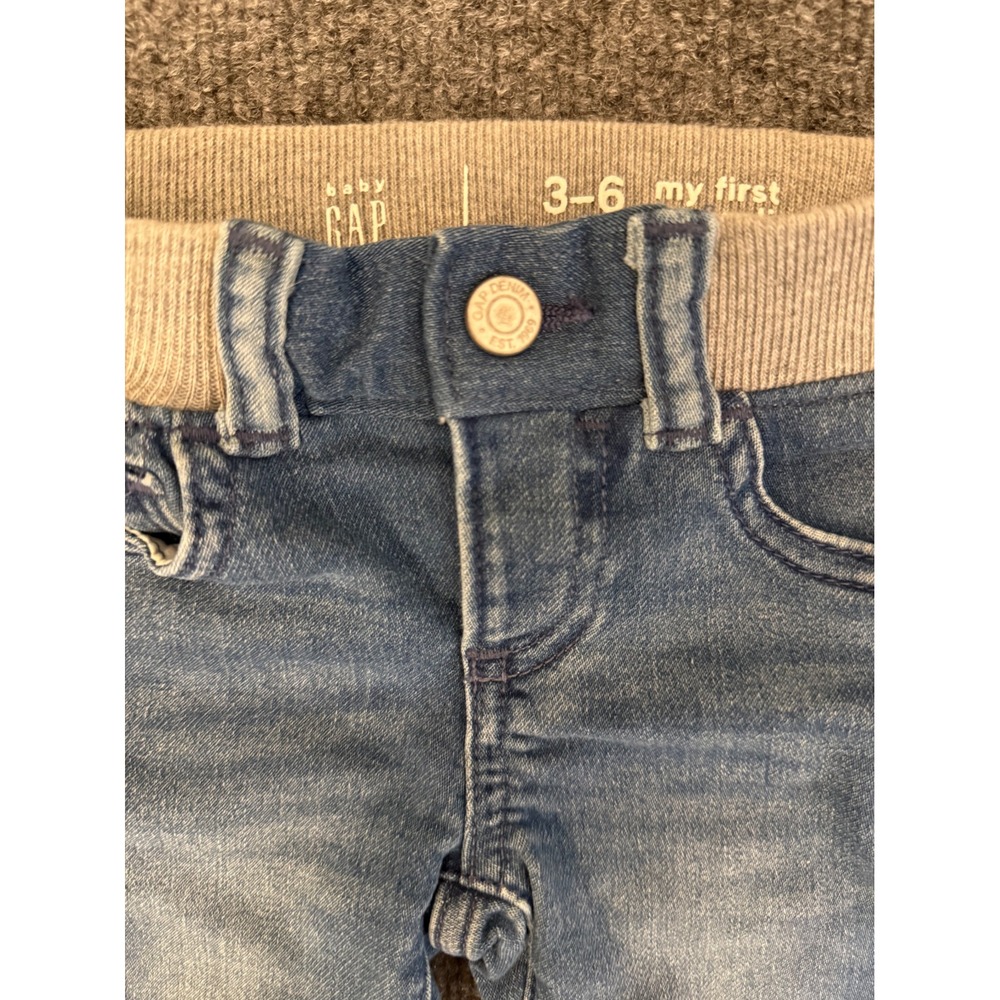 Gap‎ Baby Easy Slim Jeans 3-6m Blue Cotton Stretch Denim